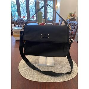 Kate Spade New York Black Nylon Convertible Shoulder Bag Gold Tone Hardware